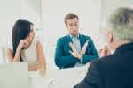 Young man disagrees with attorney.